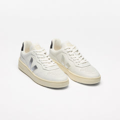 V-90 LEATHER WHITE SILVER BLACK | VEJA DISCOUNT