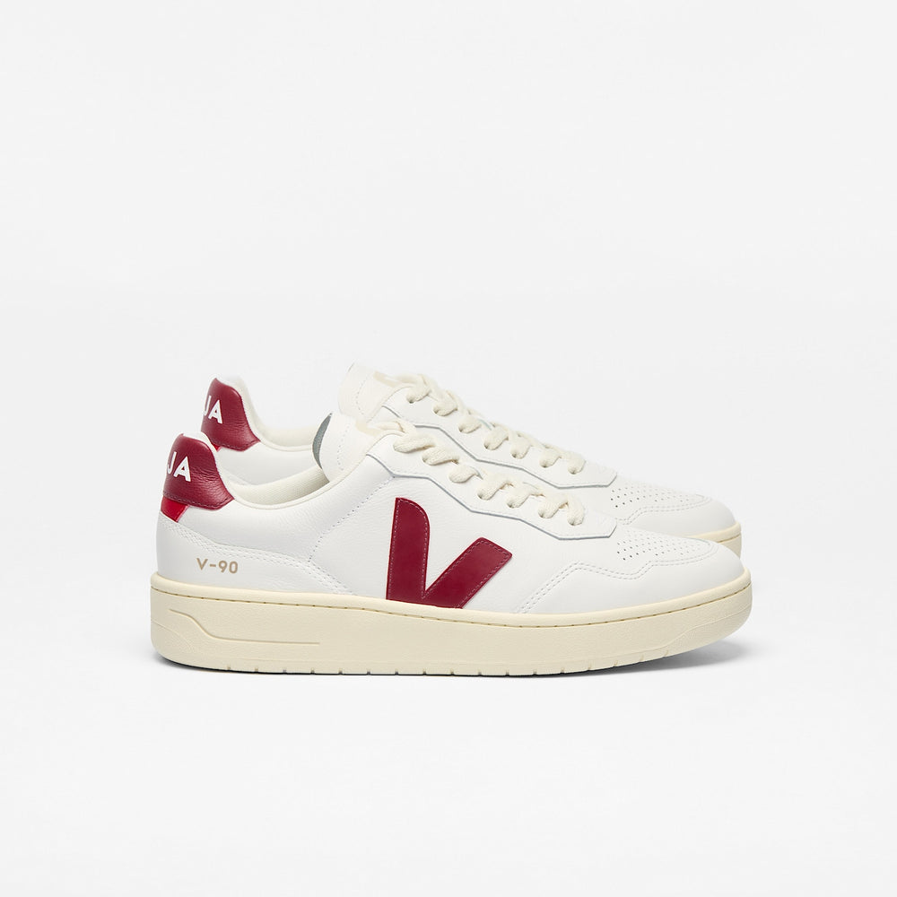 V-90 LEATHER WHITE MARSALA | VEJA SALE