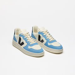 V-10 LEATHER PURE BLACK AQUA | VEJA US