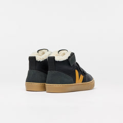 V-10 MID FURED LEATHER BALCK OURO GRAFITE | VEJA NEAR ME
