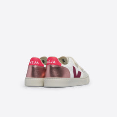 V-12 LEATHER WHITE MULTICO NACRE | VEJA FOR SALE