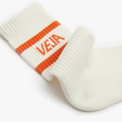 ICONIC SOCKS COTTON WHITE ORANGE | VEJA OUTLET
