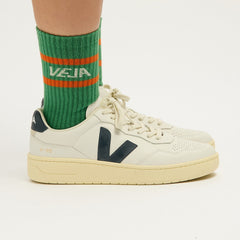 ICONIC SOCKS COTTON GREEN WHITE ORANGE | VEJA SALE