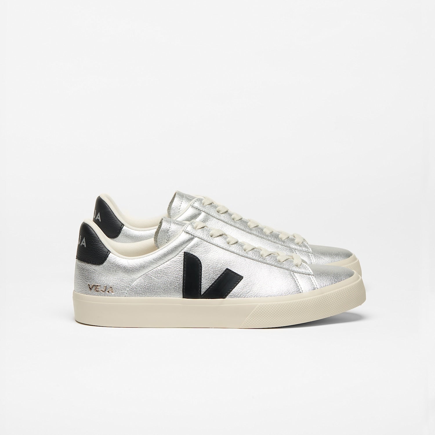 CAMPO LEATHER SILVER BLACK | VEJA US