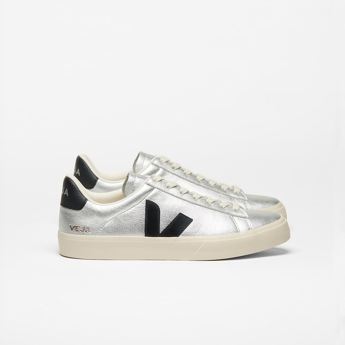 CAMPO LEATHER SILVER BLACK | VEJA US