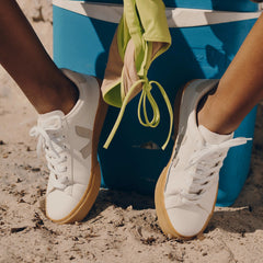 CAMPO LEATHER WHITE NATURAL NATURAL | VEJA DISCOUNT
