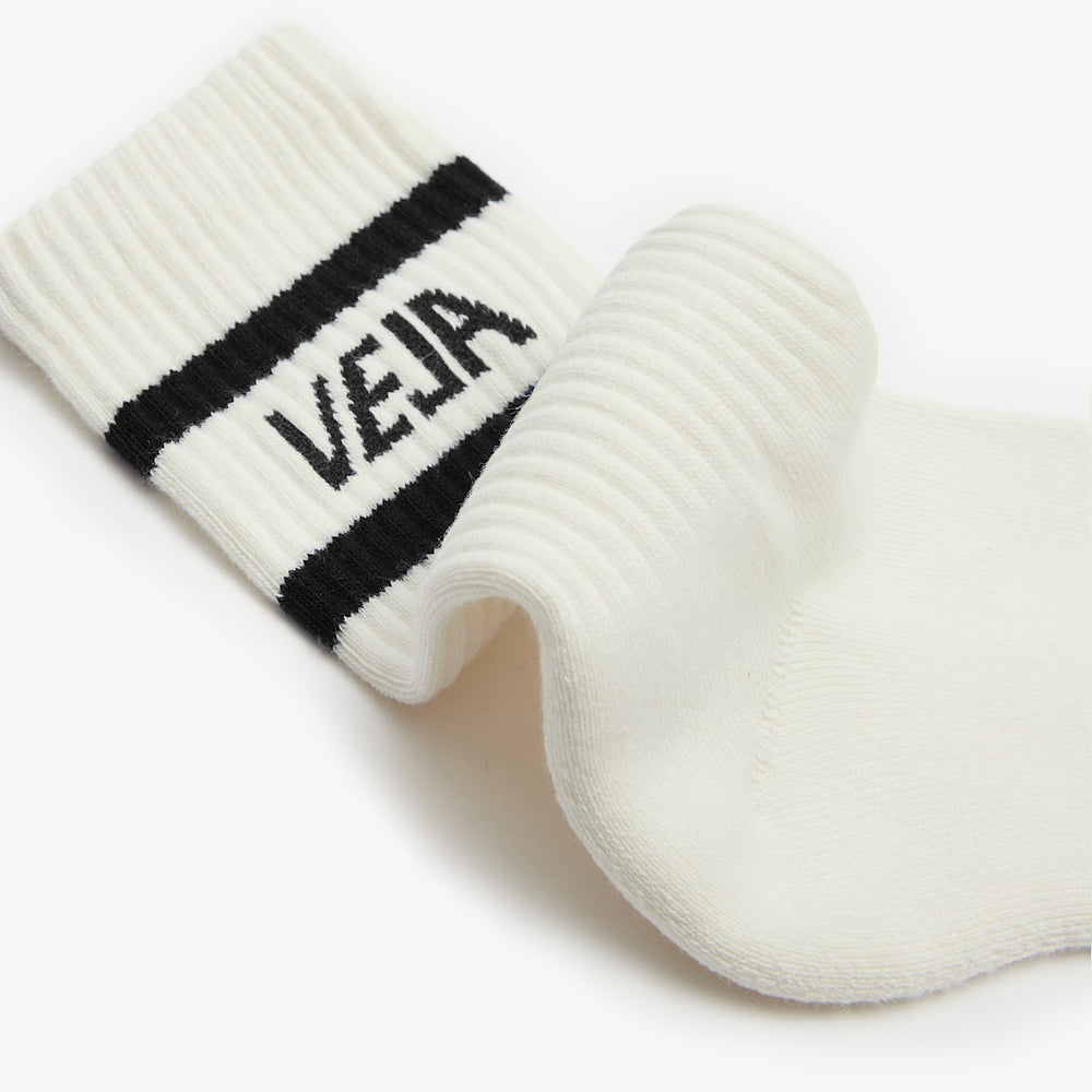 ICONIC SOCKS COTTON WHITE BLACK | VEJA US
