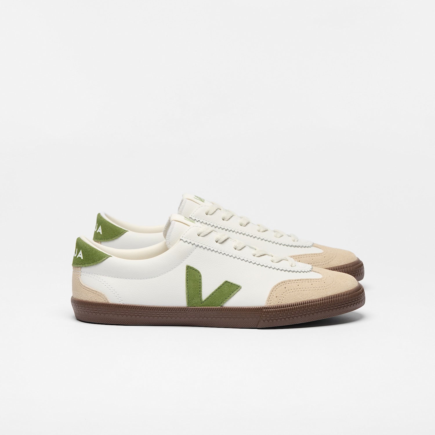 VOLLEY LEATHER WHITE KIWI BARK | VEJA FOR SALE