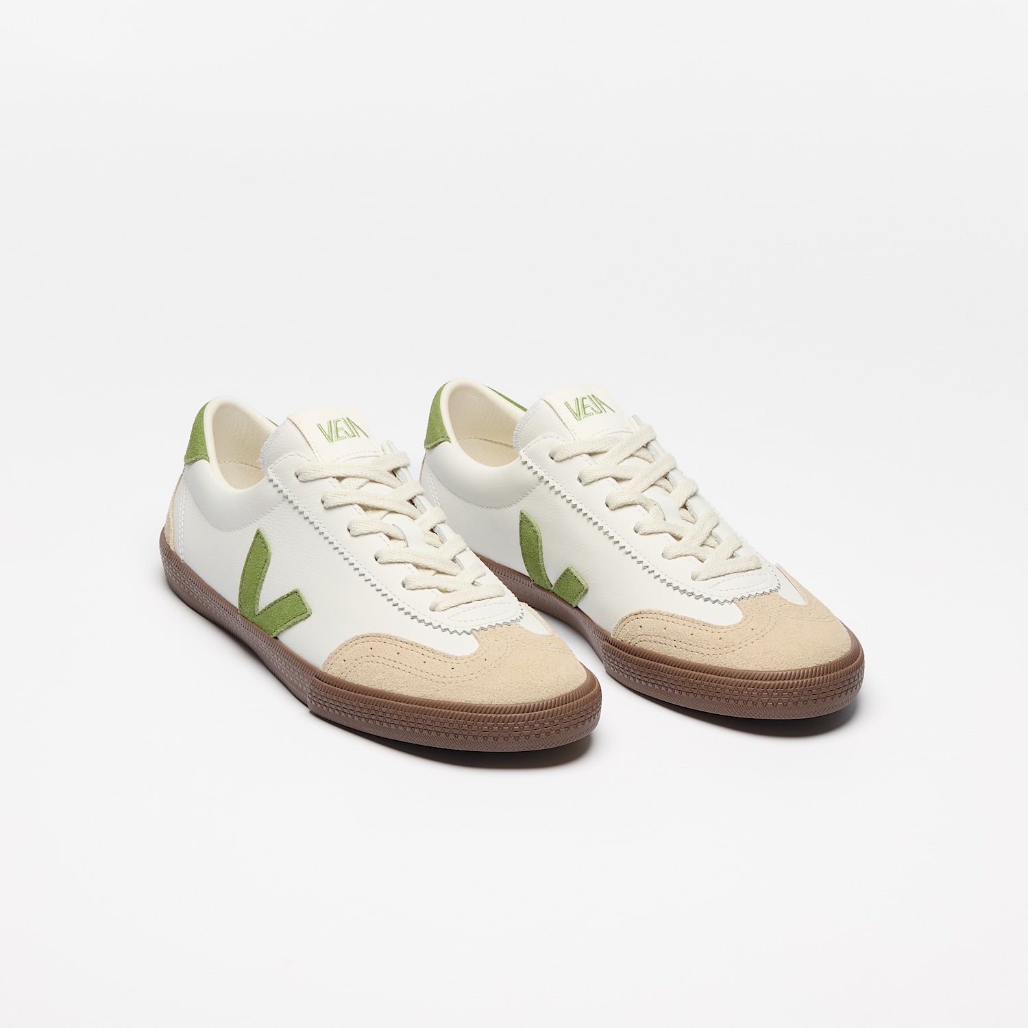 VOLLEY LEATHER WHITE KIWI BARK | VEJA FOR SALE