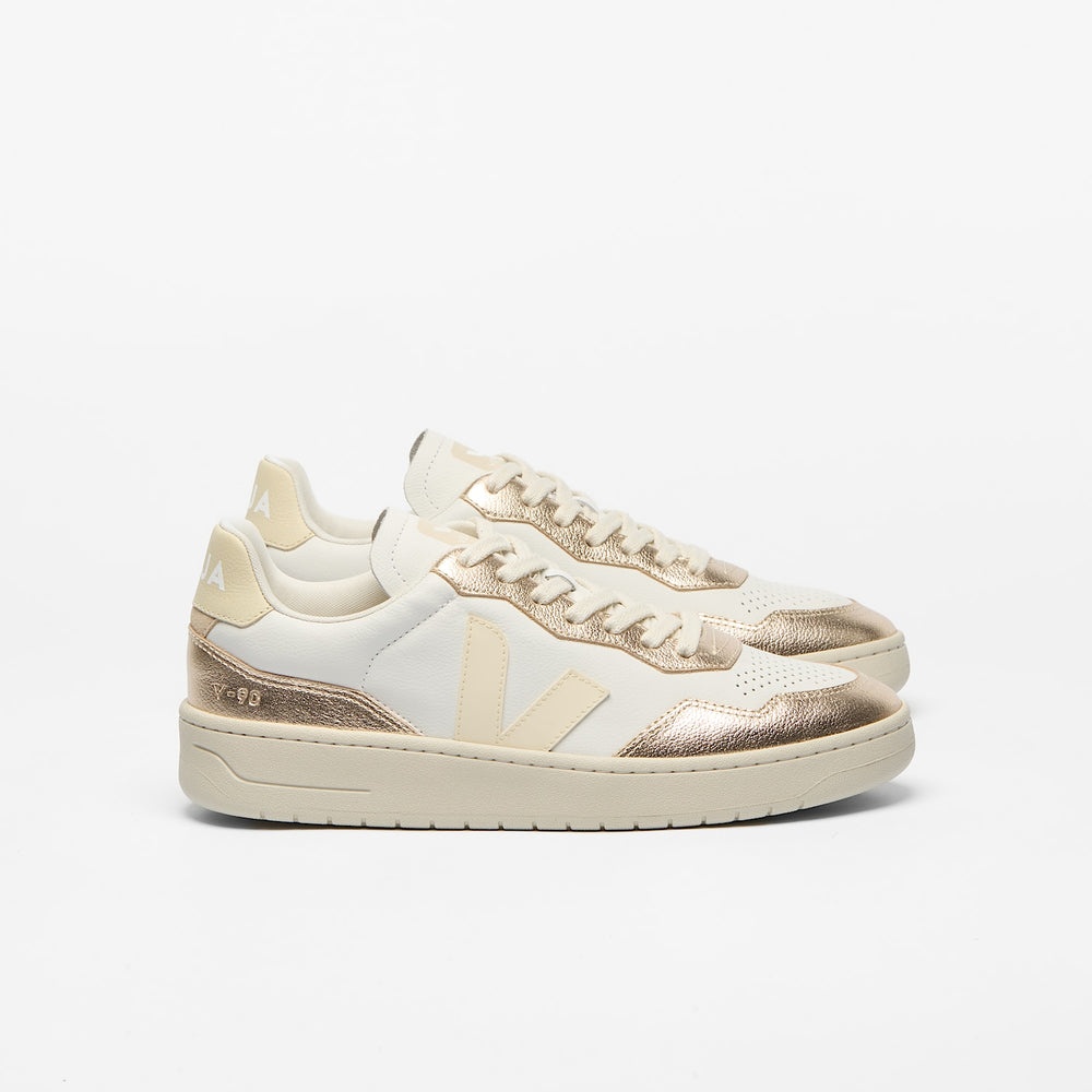 V-90 LEATHER WHITE CALCAIRE PLATINE | VEJA US