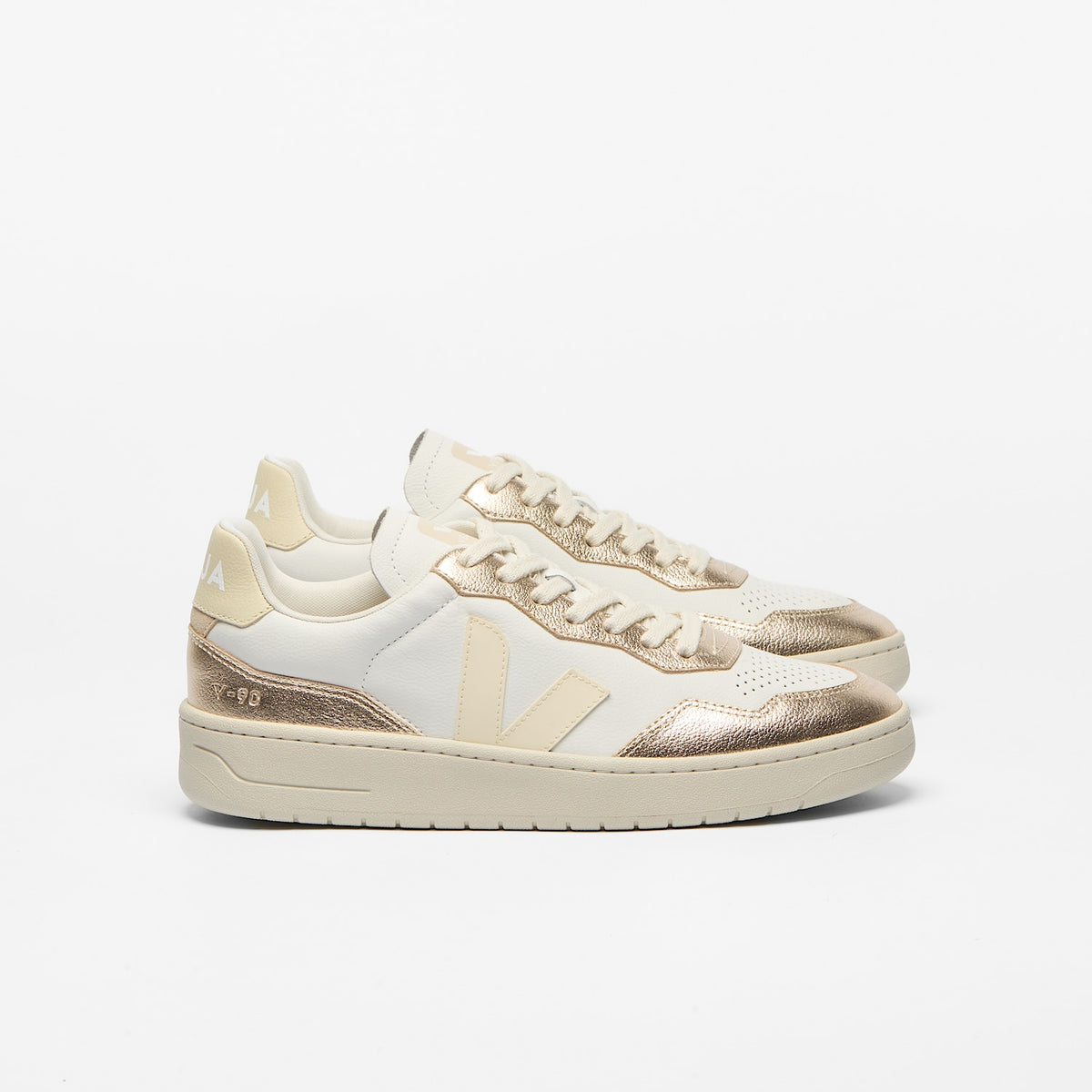 V-90 LEATHER WHITE CALCAIRE PLATINE | VEJA US