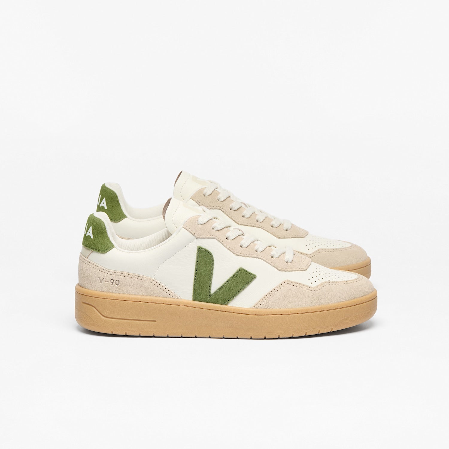 V-90 LEATHER PURE KIWI ALMOND NATURAL | VEJA ONLINE