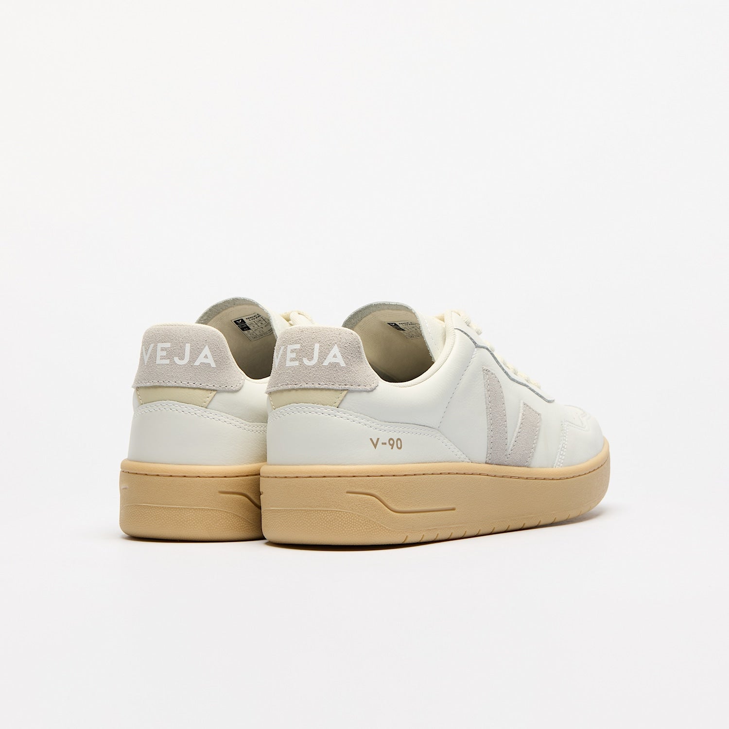 V-90 LEATHER WHITE LIGHT GREY NATURAL | VEJA DISCOUNT