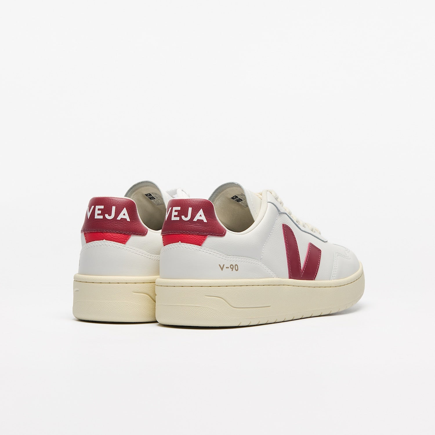 V-90 LEATHER WHITE MARSALA | VEJA SALE
