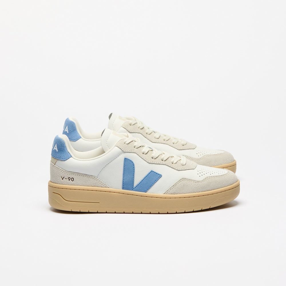 V-90 LEATHER WHITE AQUA NATURAL | VEJA OUTLET