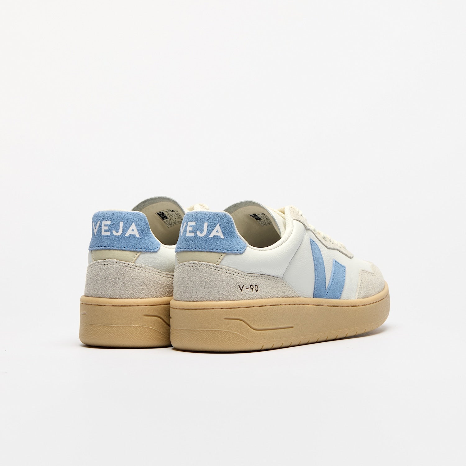 V-90 LEATHER WHITE AQUA NATURAL | VEJA OUTLET