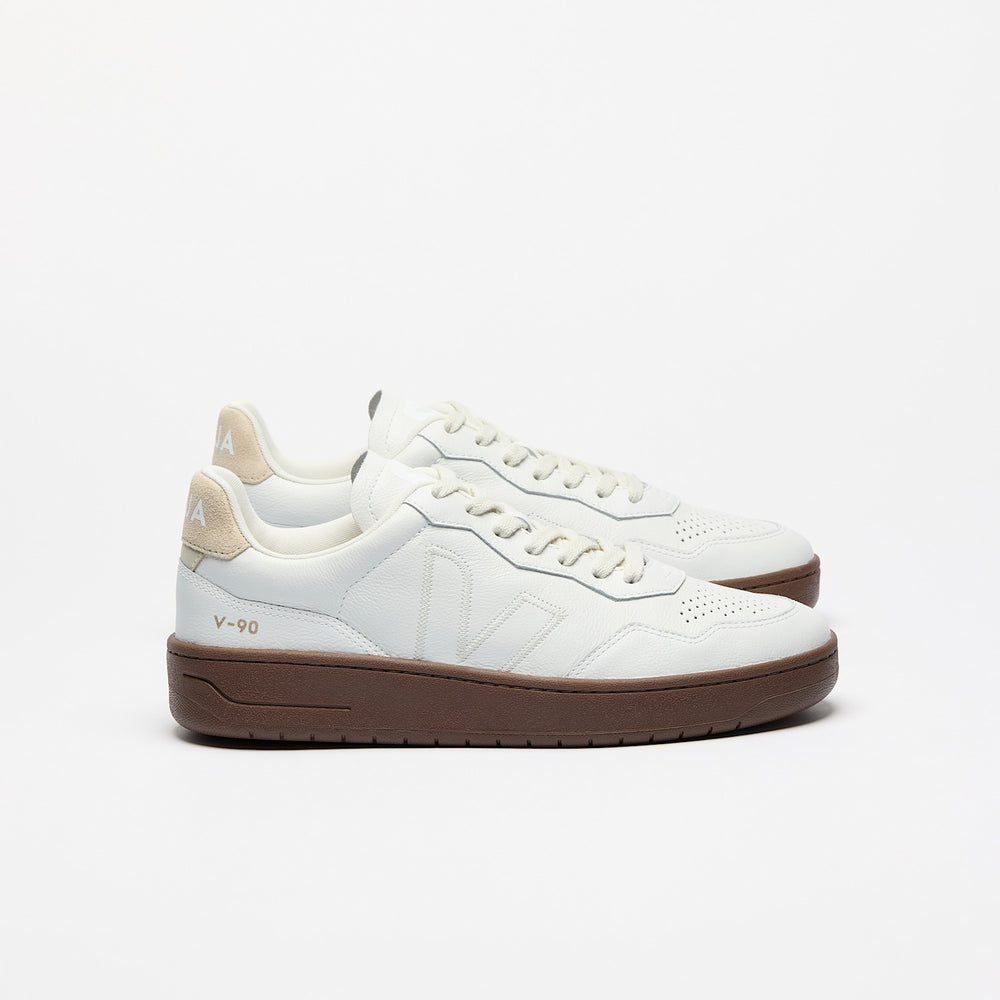 V-90 LEATHER WHITE PIERRE ALMOND | VEJA FOR SALE