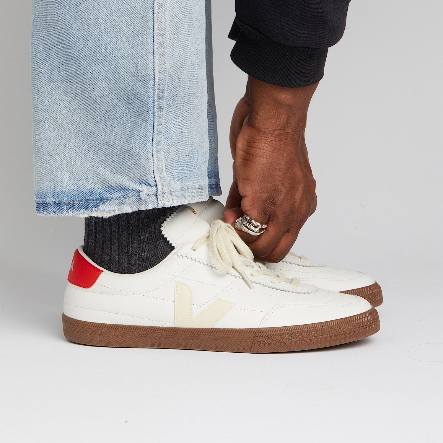 PANENKA LEATHER WHITE PIERRE PEKIN BARK | VEJA DISCOUNT