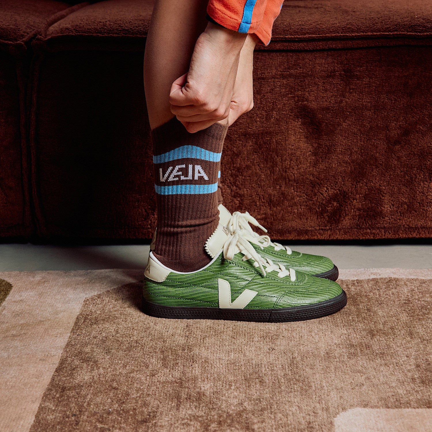 PANENKA DRAGON LEATHER KIWI | VEJA SALE