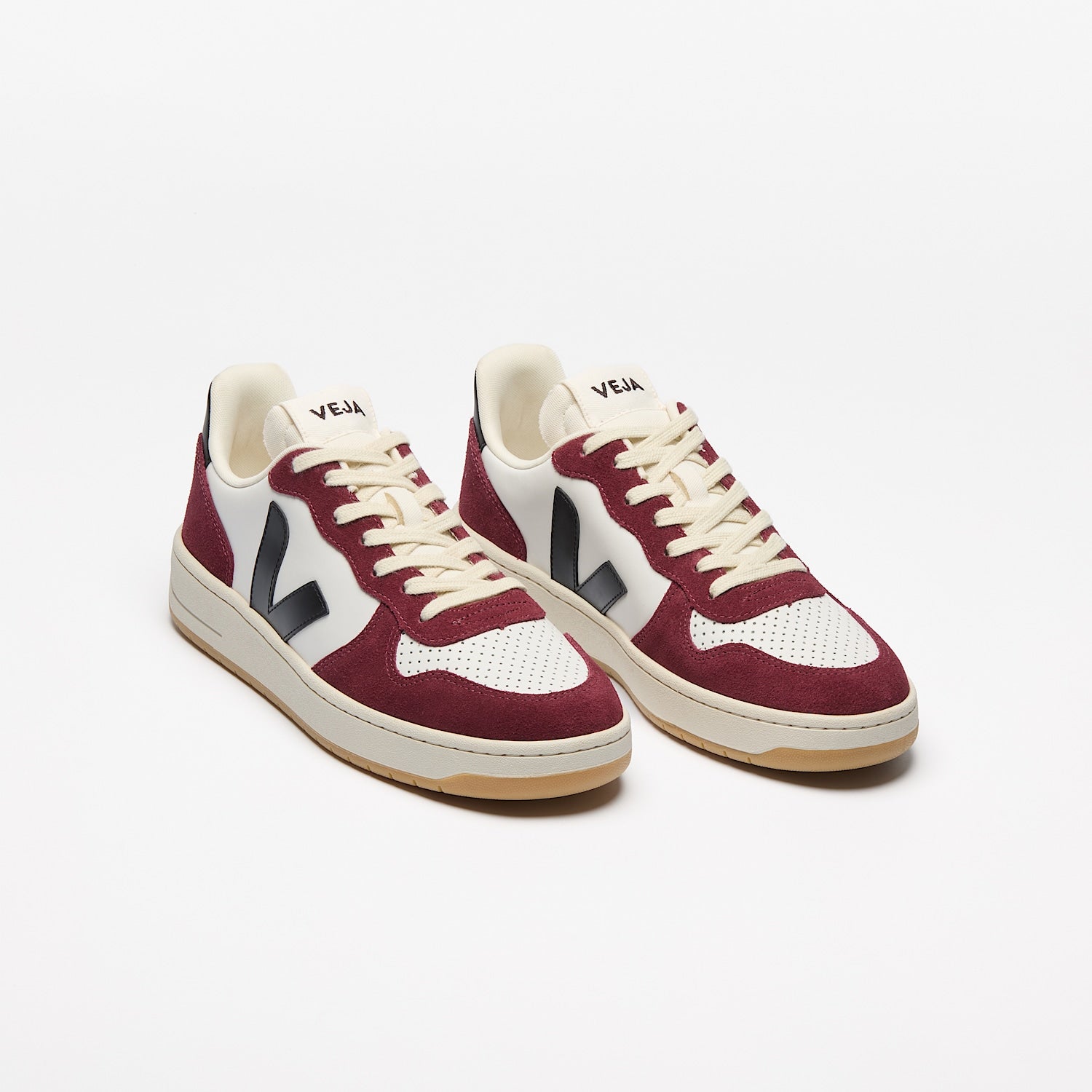 V-10 LEATHER WHITE BLACK AMARANTE | VEJA FOR SALE