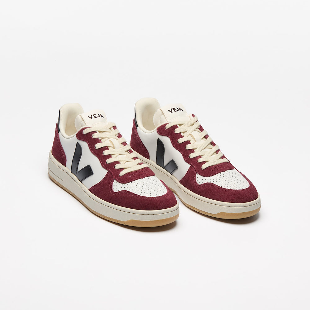 V-10 LEATHER WHITE BLACK AMARANTE | VEJA FOR SALE