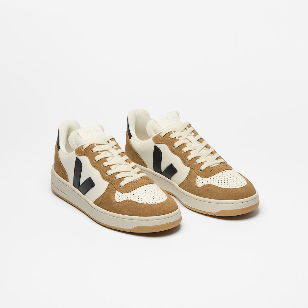 V-10 LEATHER PURE BLACK TENT | VEJA US