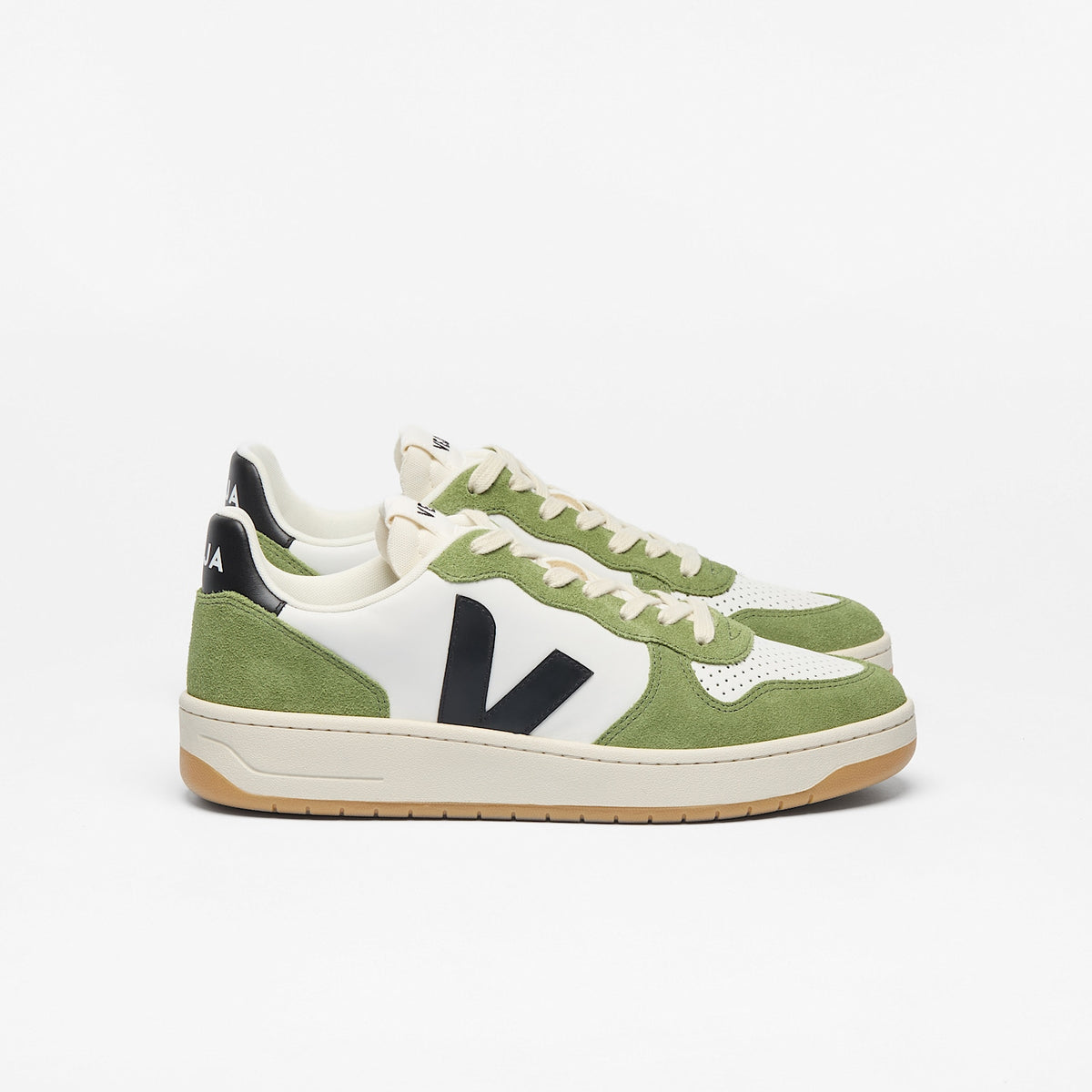 V-10 LEATHER WHITE BLACK KIWI | VEJA OUTLET