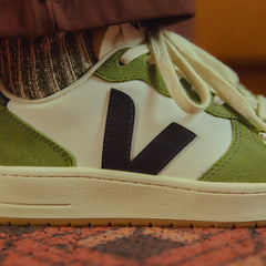 V-10 LEATHER WHITE BLACK KIWI | VEJA OUTLET