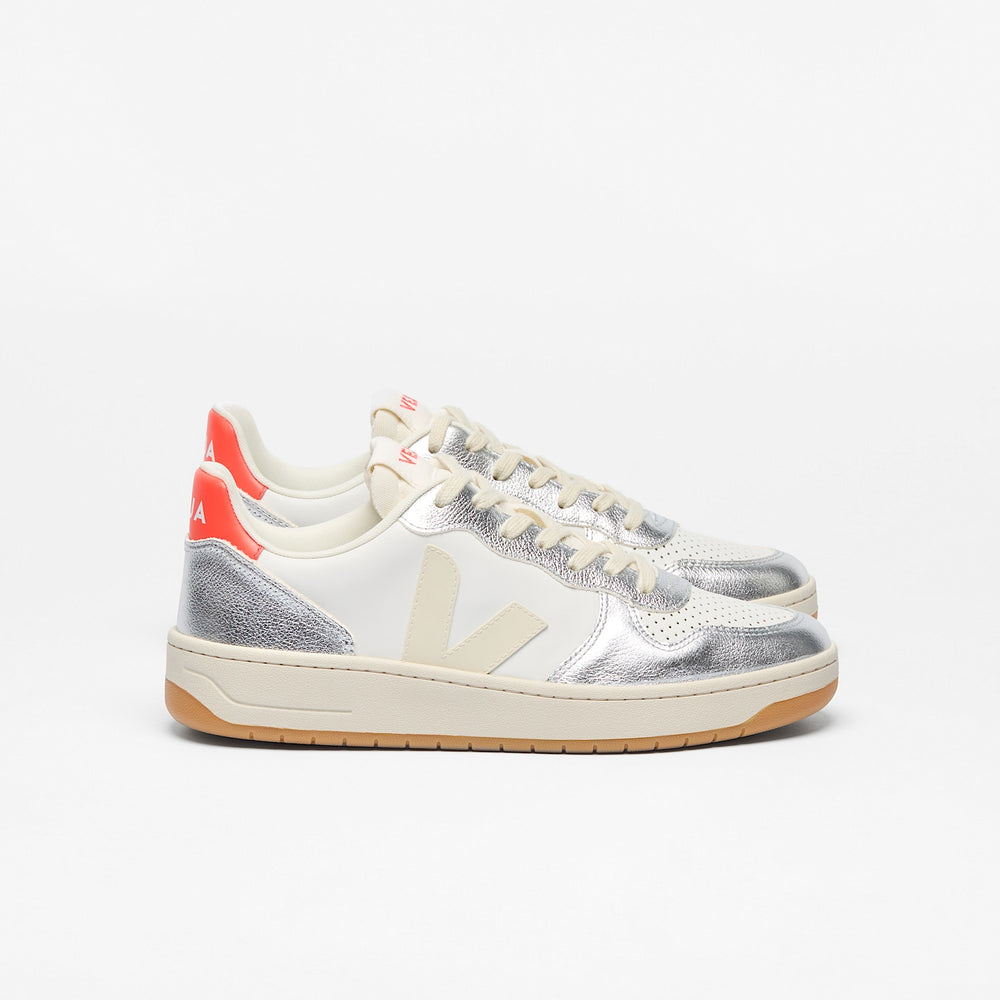 V-10 LEATHER WHITE PIERRE SILVER | VEJA SALE
