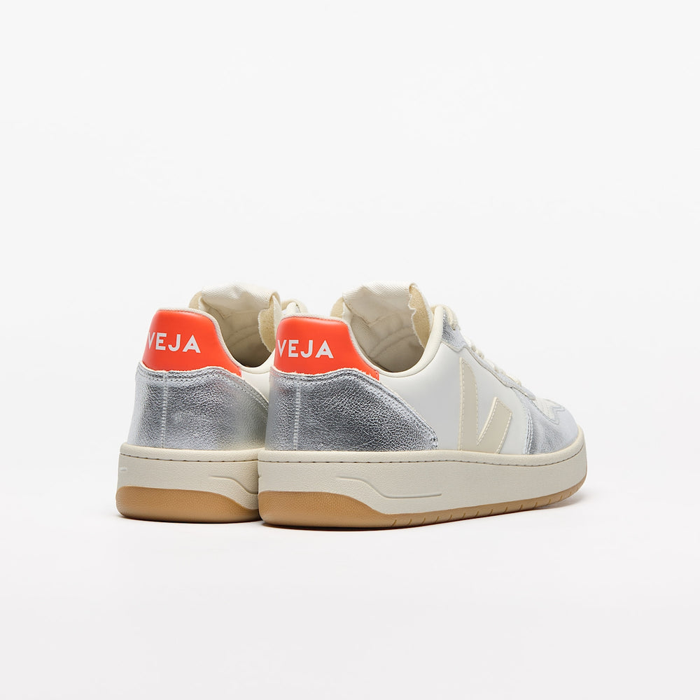V-10 LEATHER WHITE PIERRE SILVER | VEJA SALE