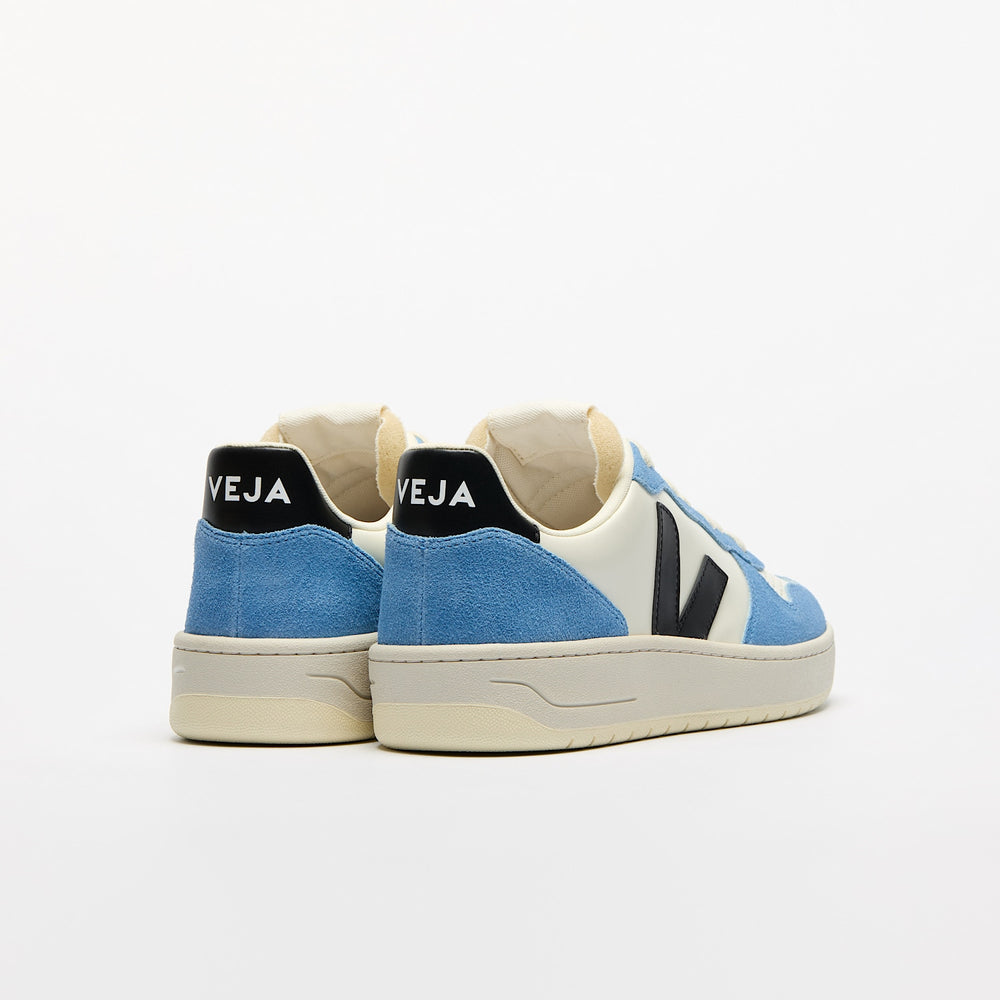 V-10 LEATHER PURE BLACK AQUA | VEJA US