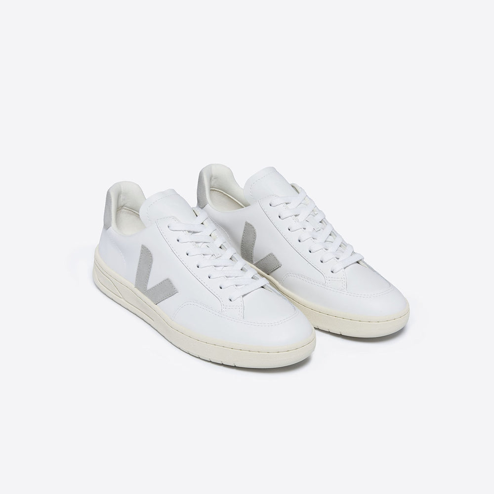 V-12 LEATHER WHITE LIGHT GREY | VEJA DISCOUNT