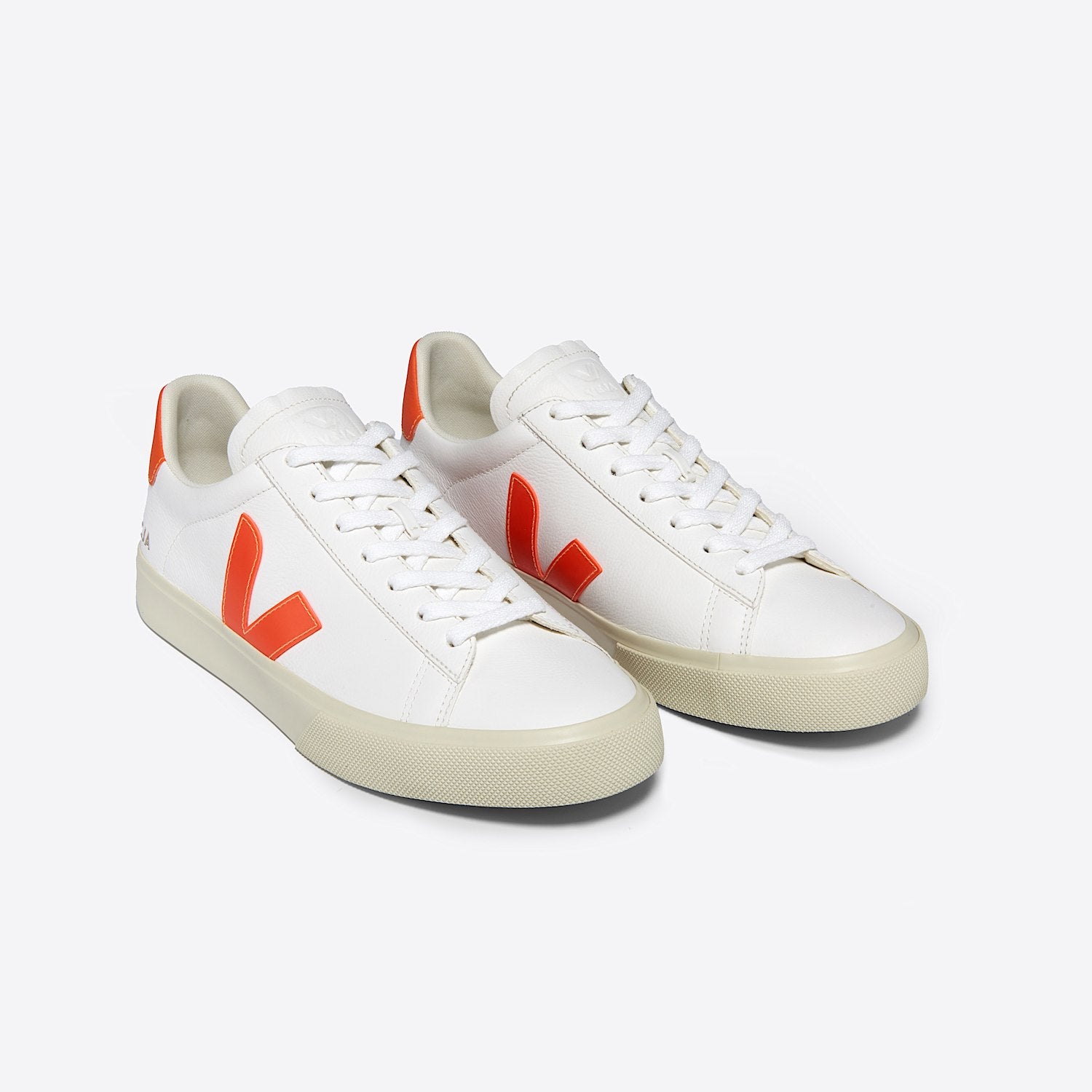 CAMPO LEATHER WHITE ORANGE FLUO | VEJA US