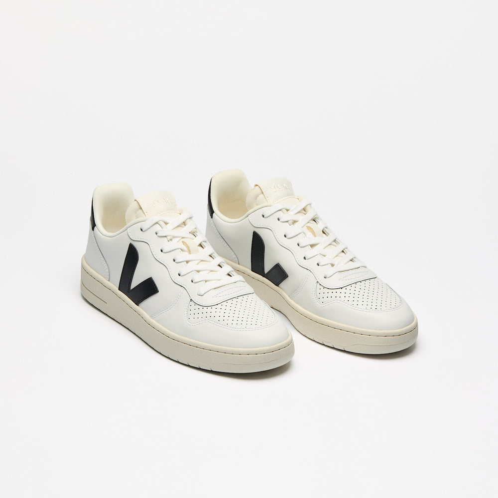 V-10 LEATHER WHITE BLACK | VEJA FOR SALE