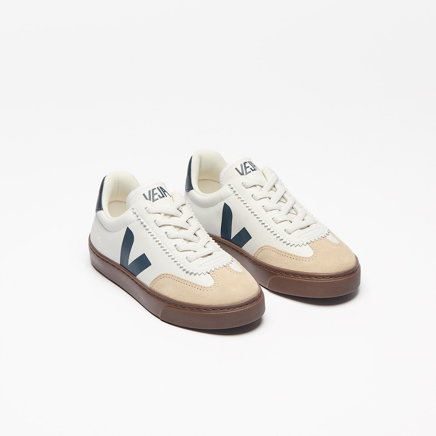 VOLLEY ELASTIC LACES LEATHER WHITE NAUTICO BARK | VEJA DISCOUNT