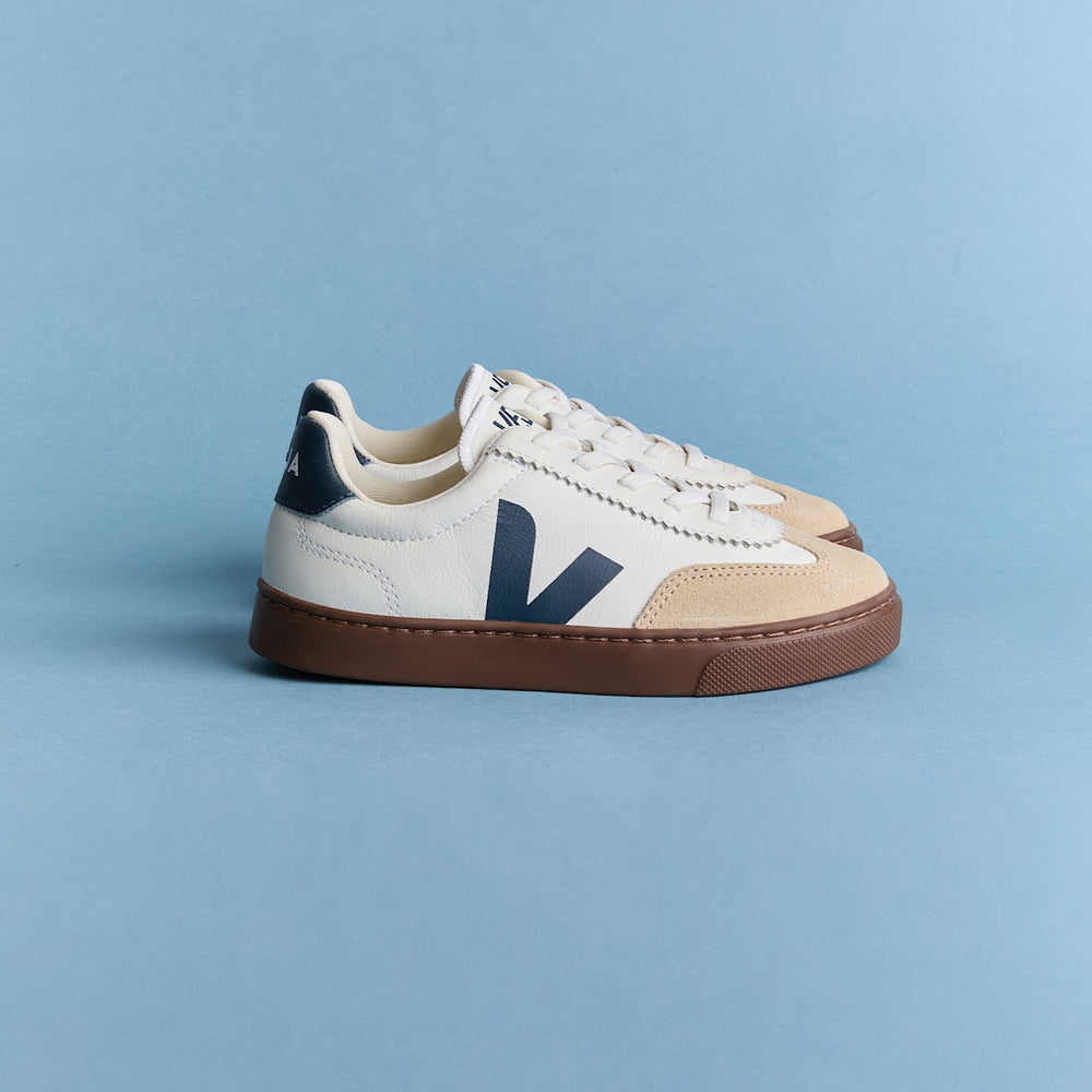 VOLLEY ELASTIC LACES LEATHER WHITE NAUTICO BARK | VEJA DISCOUNT