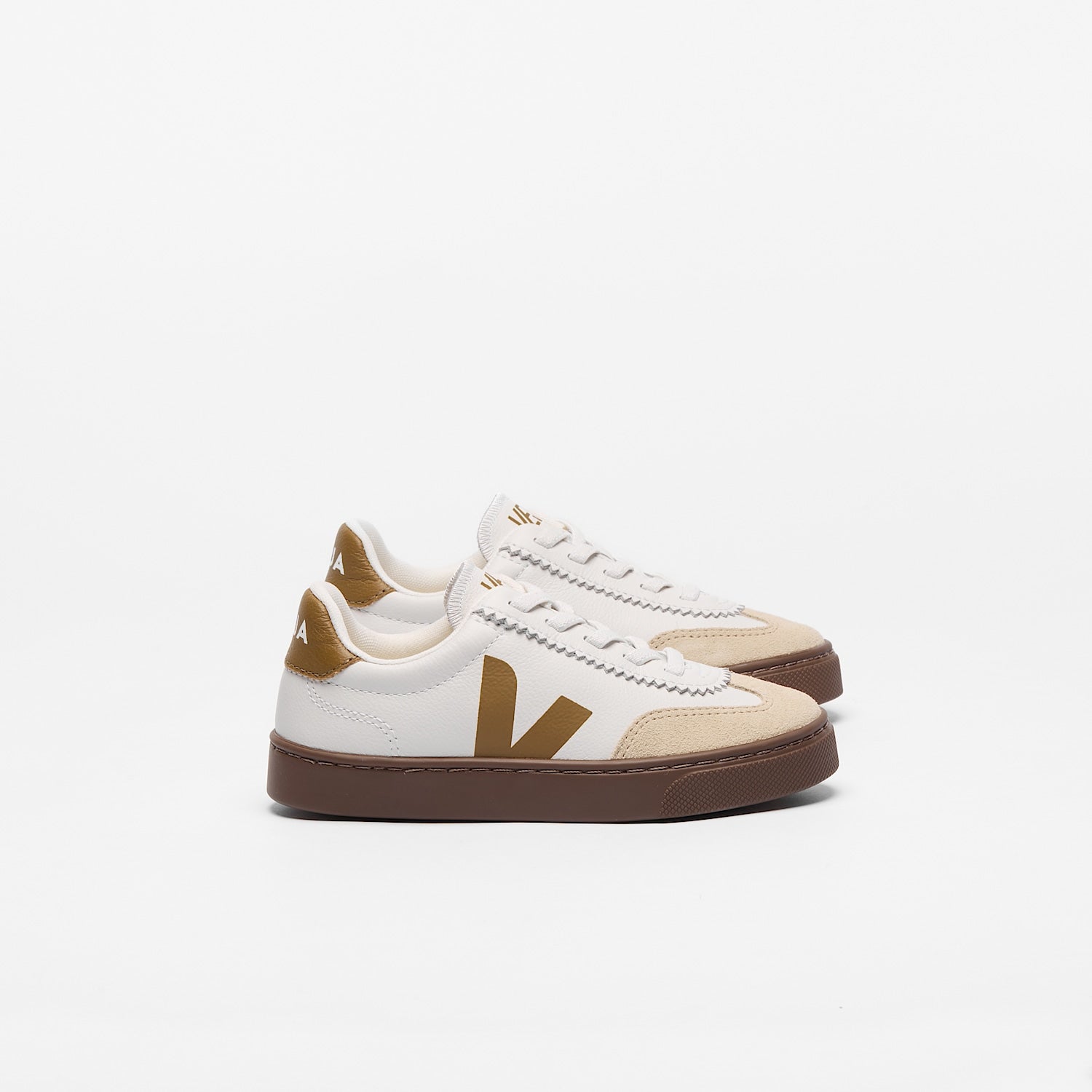 VOLLEY ELASTIC LACES LEATHER WHITE ALMOND BARK | VEJA DISCOUNT