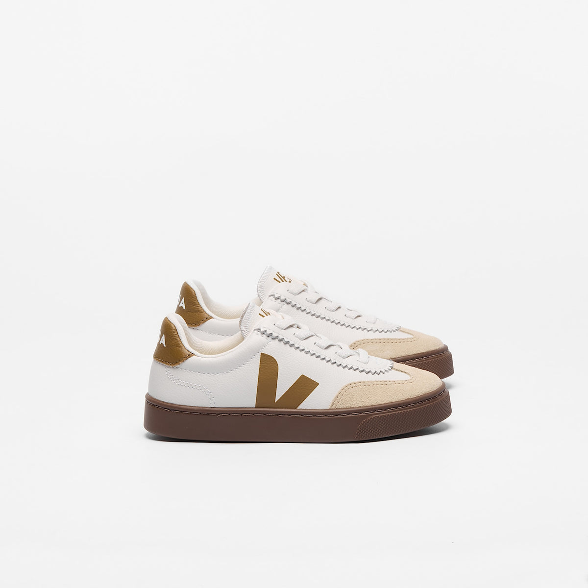 VOLLEY ELASTIC LACES LEATHER WHITE ALMOND BARK | VEJA DISCOUNT