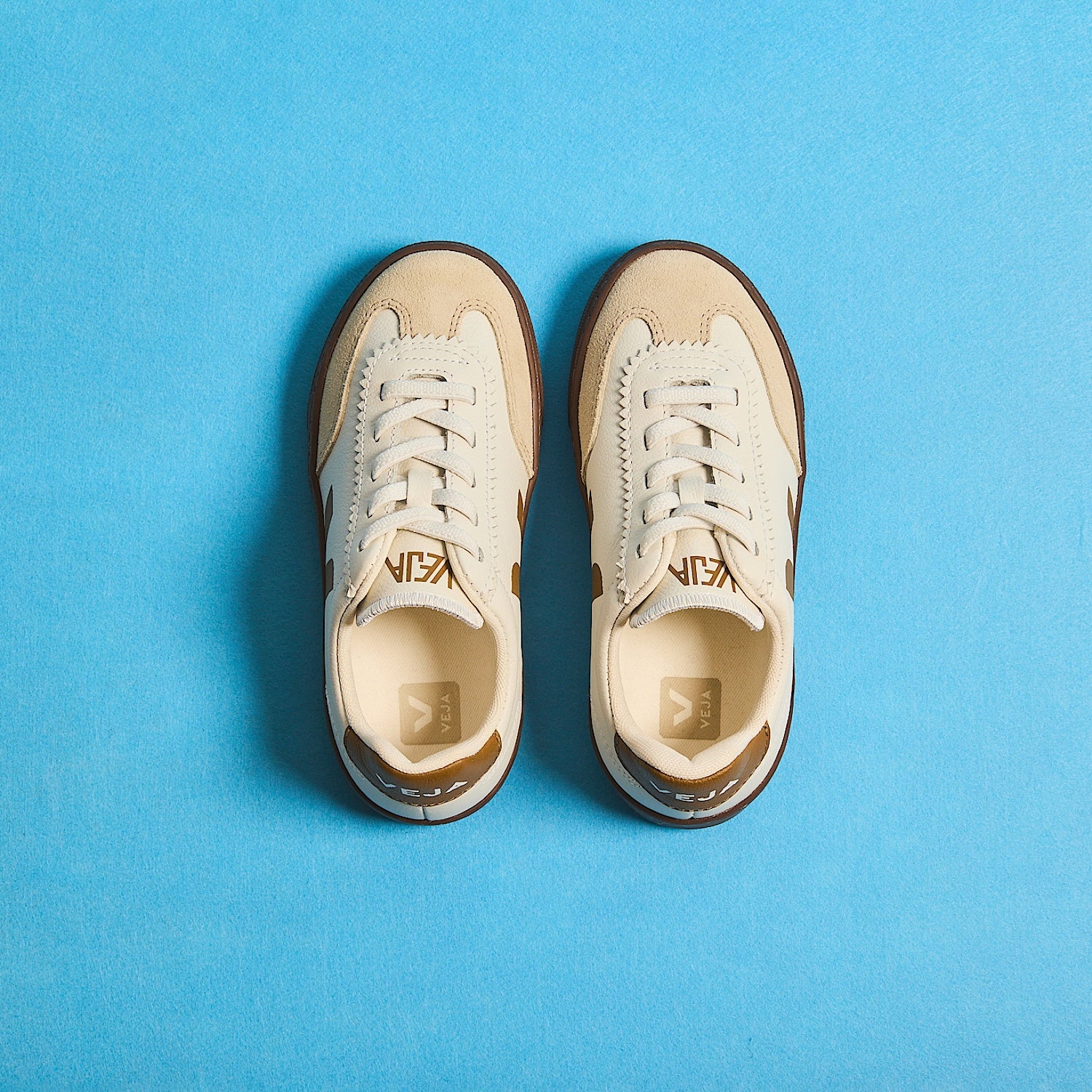 VOLLEY ELASTIC LACES LEATHER WHITE ALMOND BARK | VEJA DISCOUNT