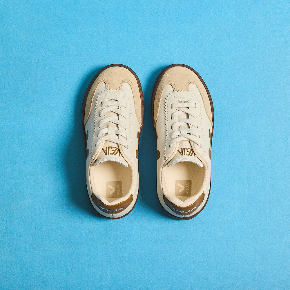 VOLLEY ELASTIC LACES LEATHER WHITE ALMOND BARK | VEJA DISCOUNT