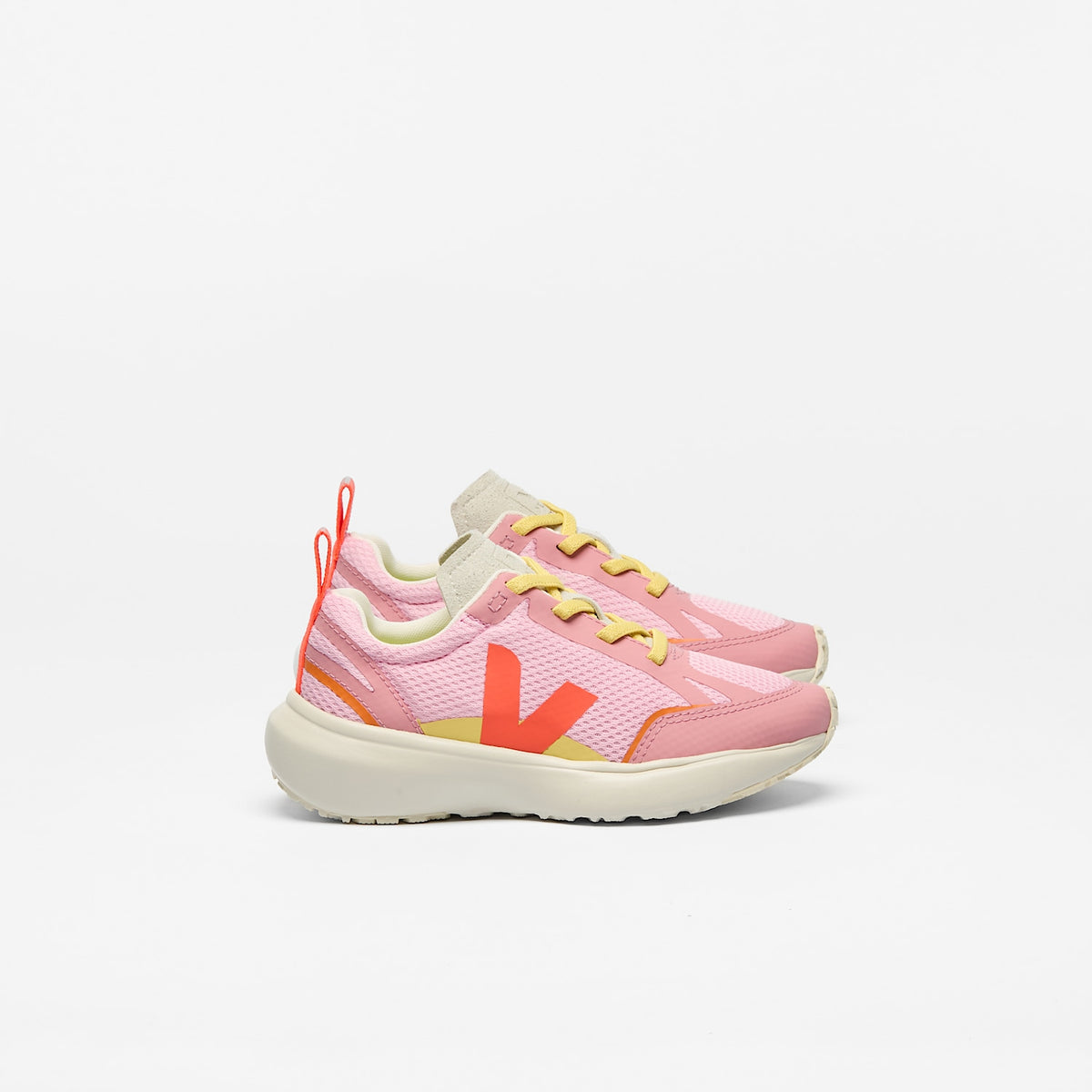 CANARY ELASTIC LACES ALVEOMESH GUIMAUVE ORANGE FLUO | VEJA OUTLET