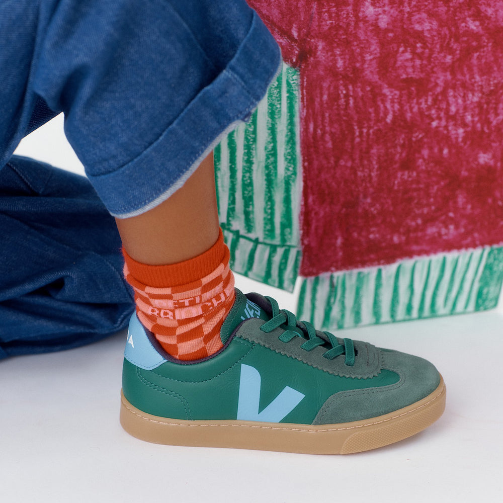 VOLLEY ELASTIC LACES LEATHER GOLF AQUA NATURAL | VEJA ONLINE