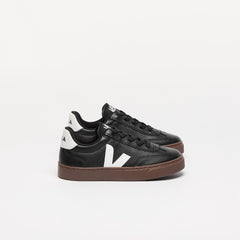 VOLLEY ELASTIC LACES LEATHER BLACK WHITE BARK | VEJA FOR SALE