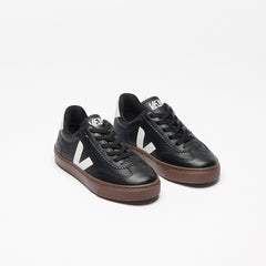 VOLLEY ELASTIC LACES LEATHER BLACK WHITE BARK | VEJA FOR SALE