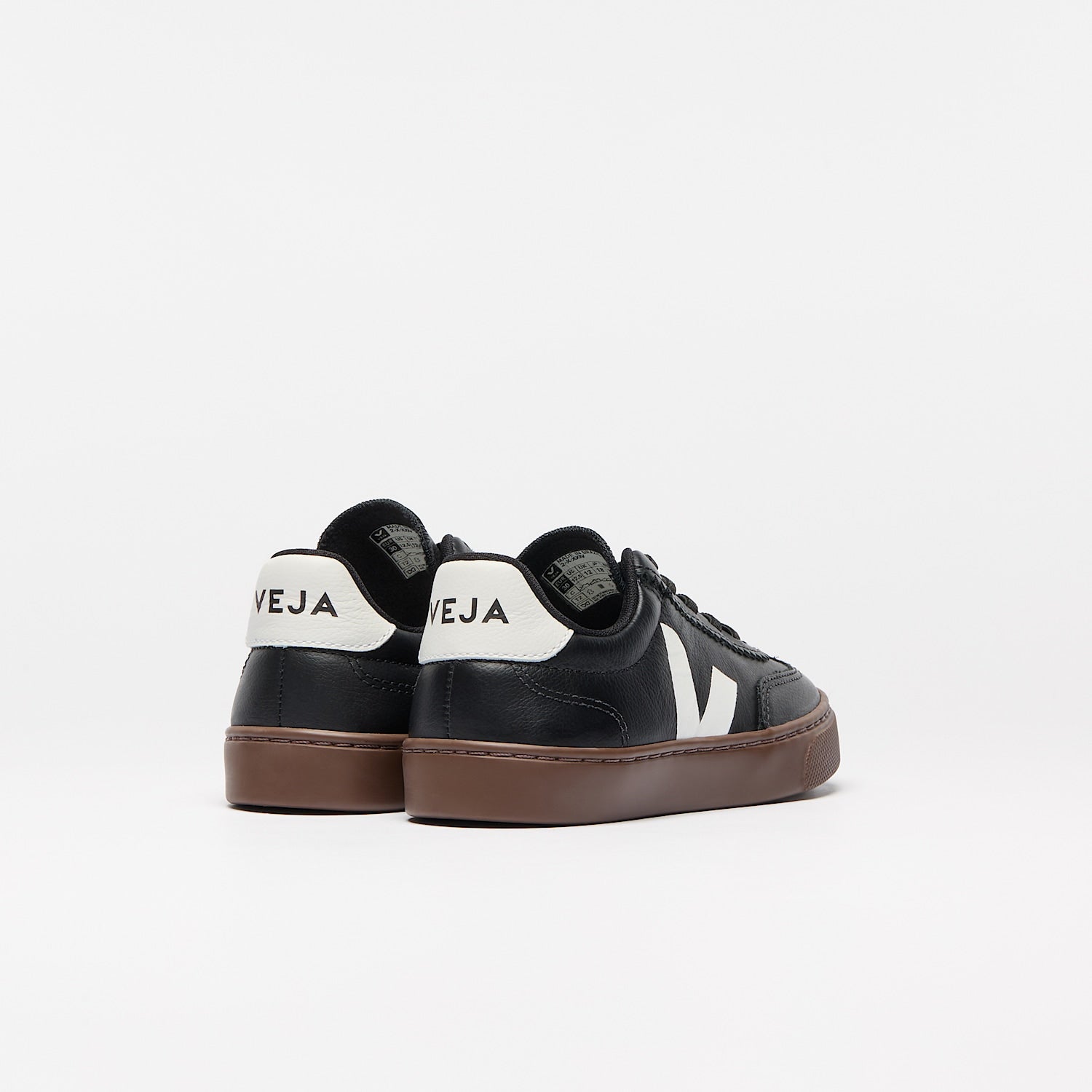 VOLLEY ELASTIC LACES LEATHER BLACK WHITE BARK | VEJA FOR SALE
