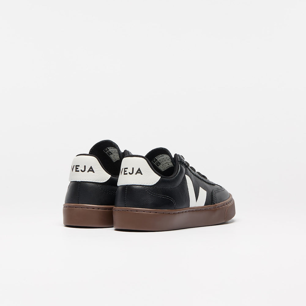 VOLLEY ELASTIC LACES LEATHER BLACK WHITE BARK | VEJA FOR SALE