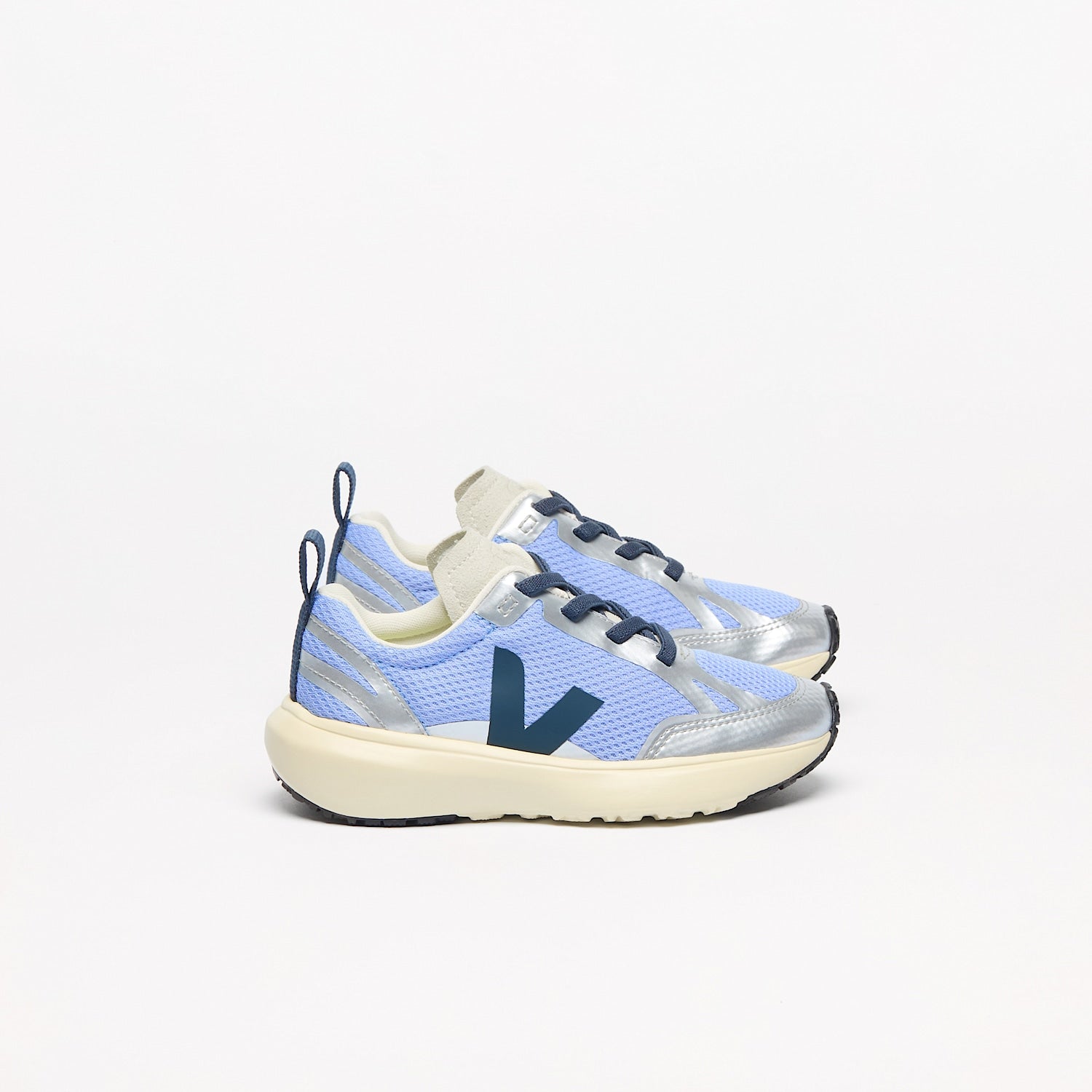 CANARY ELASTIC LACES ALVEOMESH OLYMPE NAUTICO SILVER | VEJA DISCOUNT
