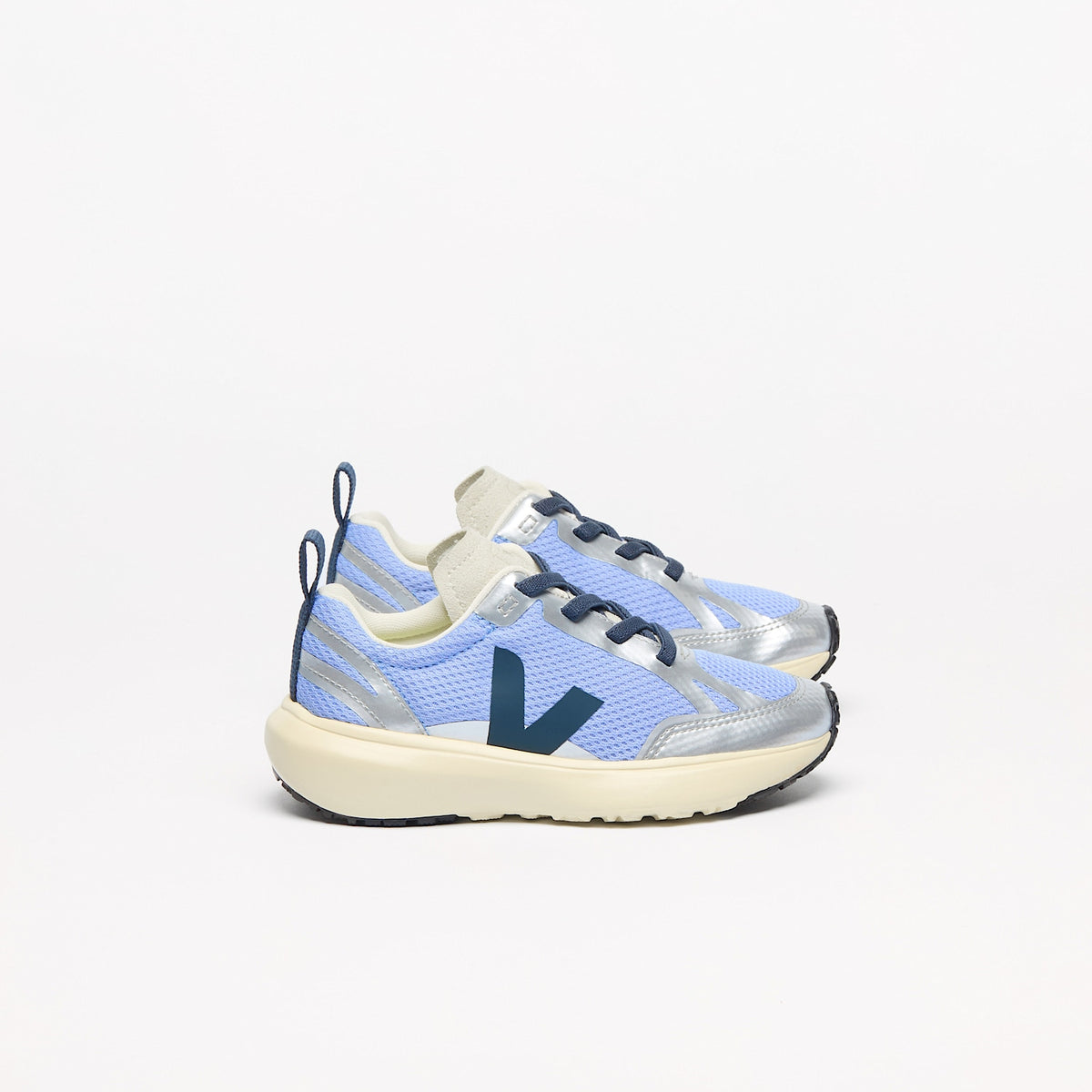 CANARY ELASTIC LACES ALVEOMESH OLYMPE NAUTICO SILVER | VEJA DISCOUNT