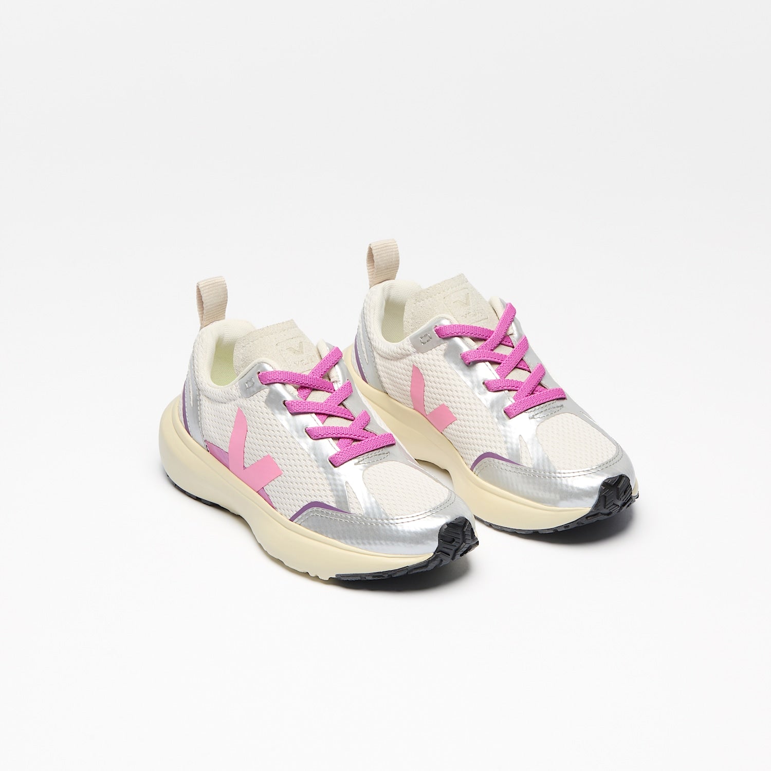 CANARY ELASTIC LACES ALVEOMESH GRAVEL MALIBU SILVER | VEJA DISCOUNT