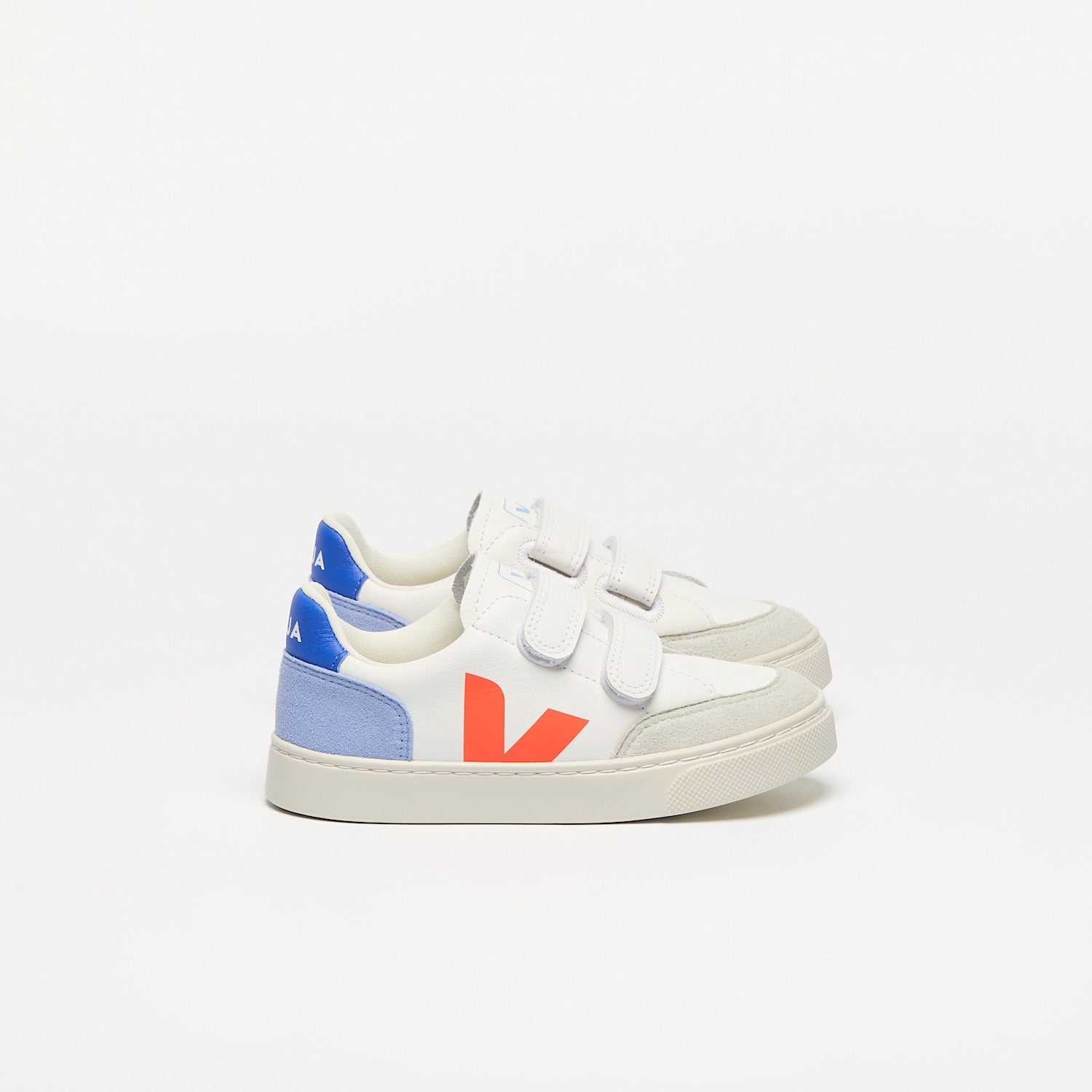 V-12 LEATHER WHITE MULTICO ORANGE FLUO | VEJA US